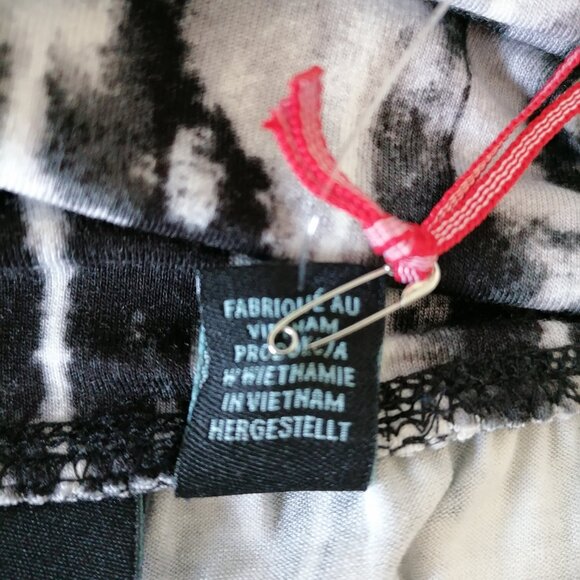 NWT Cynthia Rowley Womens Black Tie Dye Witchy Neutral Y2K Maxi Skirts Size 1X - Picture 6 of 8